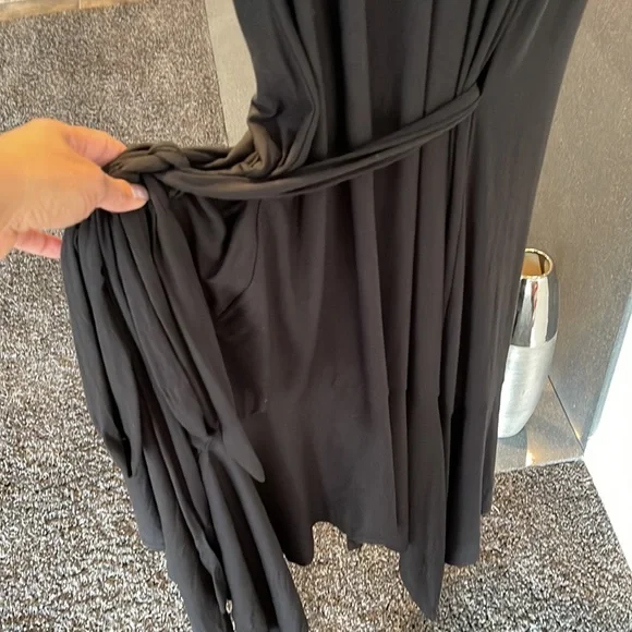 Athleta Black Windward Wrap Dress Sleeveless - Picture 6 of 8